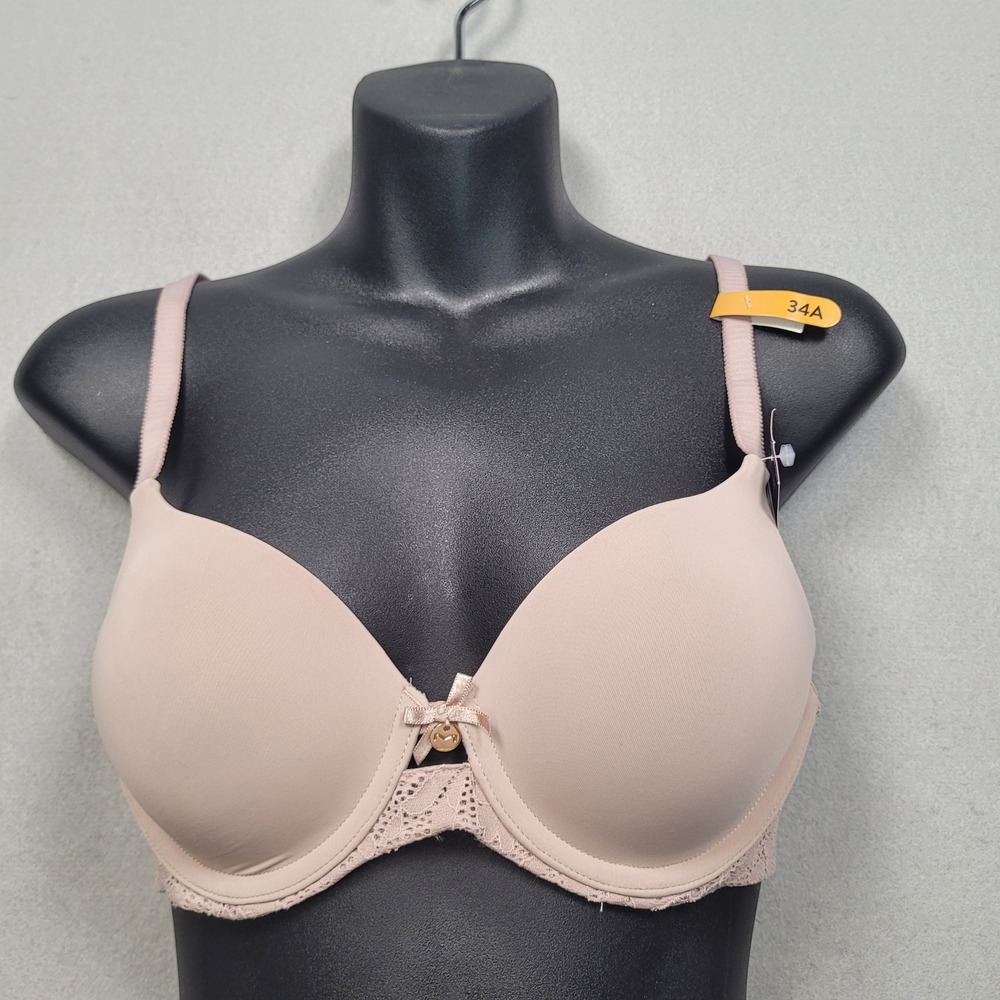 Maidenform Custom Lift Underwire Bra 34A Beige Lace DM2423